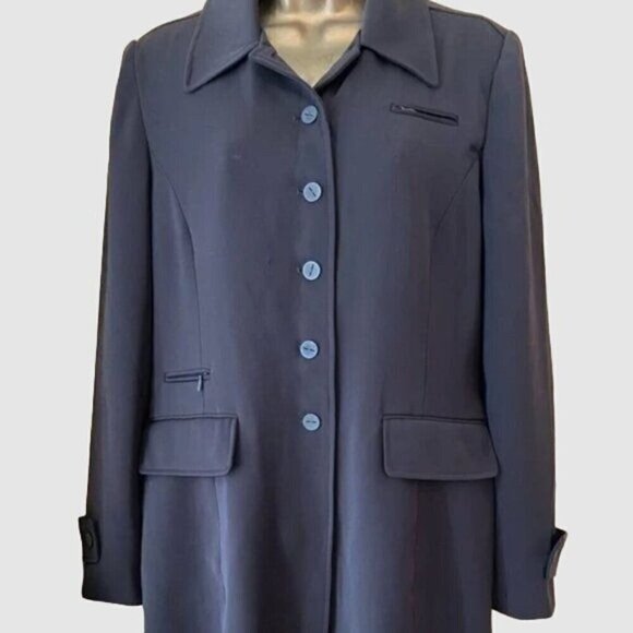 Y2K Halston Suit 10 Long Blazer Wide Leg Pants Minimalist Capsule Luxury - Picture 2 of 13